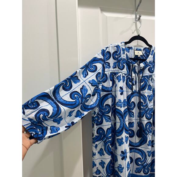 Tuckernuck TNUCK BEACH Capri Blue Majolica Tile Bondi Coverup Sz 3XL - Picture 7 of 11